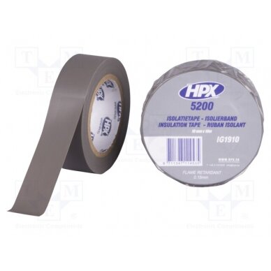 Tape: electrical insulating; W: 19mm; L: 10m; Thk: 0.15mm; grey; 241% HPX-5200-1910GY HPX 1