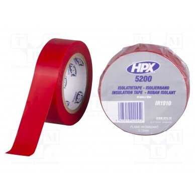 Tape: electrical insulating; W: 19mm; L: 10m; Thk: 0.15mm; red; 241% HPX-5200-1910RD HPX