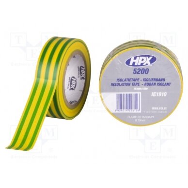 Tape: electrical insulating; W: 19mm; L: 10m; Thk: 0.15mm; rubber HPX-5200-1910YG HPX 1