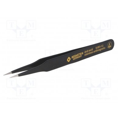 Tweezers; non-magnetic; Blade tip shape: sharp; Blades: narrow BRN-5-051-13 BERNSTEIN