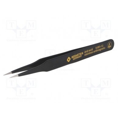 Tweezers; non-magnetic; Blade tip shape: sharp; Blades: narrow BRN-5-051-13 BERNSTEIN 1