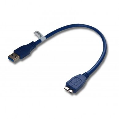 USB 3.0 kabelis Micro B mėlynas, 0,3m