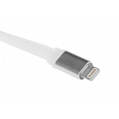 USB kabelis Apple iPhone iPad, plokščias, 25cm  2