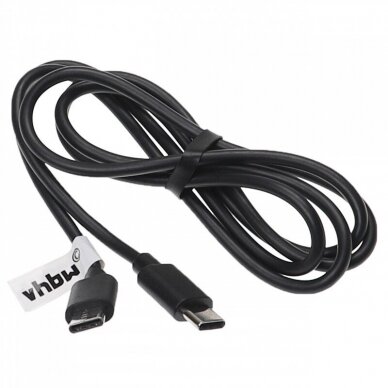 USB laidas C tipo - C tipo, juodas, 1m, 60W, 3A 1
