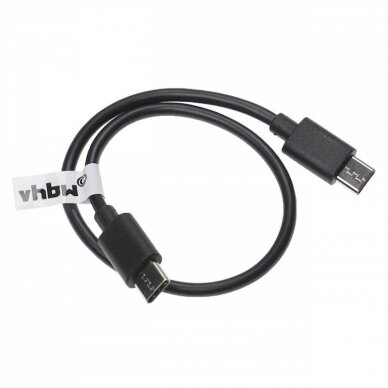 USB laidas C tipo - C tipo, juodas, 30cm, 60W, 3A