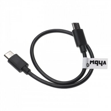 USB laidas C tipo - C tipo, juodas, 30cm, 60W, 3A 1