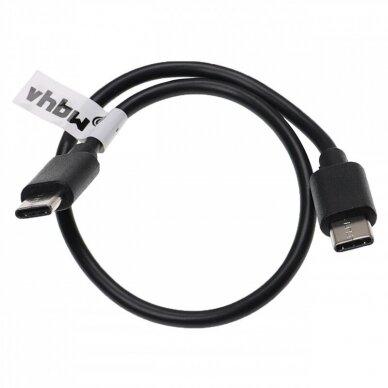 USB laidas C tipo - C tipo, juodas, 30cm, 60W, 3A 2
