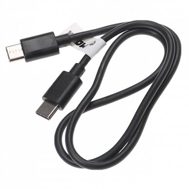 USB laidas C tipo - C tipo, juodas, 50 cm, 60 W, 3 A 1