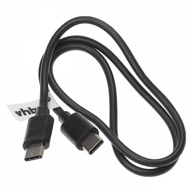 USB laidas C tipo - C tipo, juodas, 50 cm, 60 W, 3 A 2