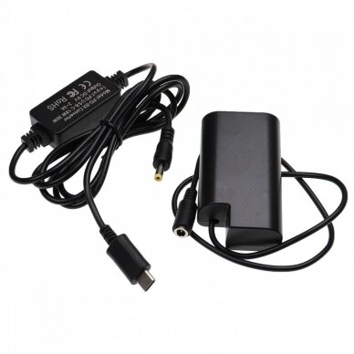 Maitinimo adapteris (kroviklis) foto - video kamerai DMW-AC8 Panasonic Lumix + DC jungtis DMW-DCC16, USB 2