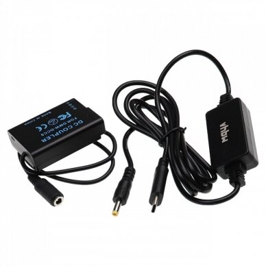 Maitinimo adapteris (kroviklis) foto - video kamerai DMW-AC8 Panasonic Lumix + DC jungtis DMW-DCC9, USB 2