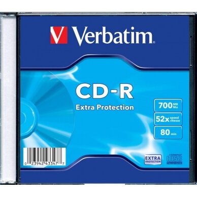 Verbatim CD-R 700MB 52X SINGLE SC EXTRA PROTECTION SURFACE CD-R 43347 CD diskai