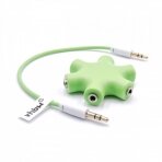 5 krypčių garso skirstytuvas AUX kabelis, 3,5mm, žalias