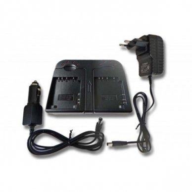 Automobilinis kroviklis foto-video kamerai dvigubas Sony BP-BX1, Olympus Li-90B, Samsung BP88A, BP88B 1