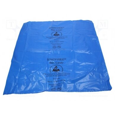 Waste bag; ESD; L: 740mm; W: 660mm; Thk: 38um; 50l; 100pcs; blue SCS-239220 DESCO EUROPE 1