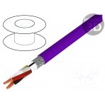 Wire; EiB/KNX,outdoor; 2x2x0,8mm; solid; Cu; FRNC; violet; 6.2mm E-BUS-2X2X0.8-FRNC HELUKABEL