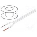 Wire: loudspeaker cable; 2x0,35mm2; stranded; OFC; white; PVC TAS-C100WH-0.35 TASKER