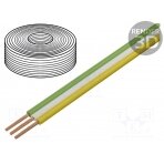 Wire: ribbon; stranded; Cu; 3x0,14mm2; PVC; white,green,yellow D-318-354-25 DONAU ELEKTRONIK