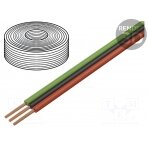 Wire: ribbon; stranded; Cu; 3x0,25mm2; PVC; red,blue,green; 350V D-325-014-50 DONAU ELEKTRONIK