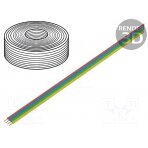 Wire: ribbon; stranded; Cu; 4x0,14mm2; PVC; red,blue,green,yellow D-418-50 DONAU ELEKTRONIK