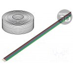 Wire: ribbon; stranded; Cu; 4x0,5mm2; PVC; black,red,blue,green D-450-010 DONAU ELEKTRONIK