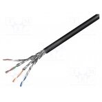 Wire; S/FTP; 6; outdoor; solid; CCA; 4x2x23AWG; PE; black; 100m S/FTP6-SCCA-100-O Goobay