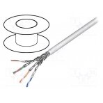 Wire; S/FTP; 6; solid; CCA; 4x2x23AWG; PVC; grey; 100m; Øcable: 6.3mm S/FTP6-SCCA-100 Goobay