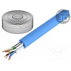 Wire; U/FTP; 4x2x23AWG; 6a; solid; Cu; LSZH; blue; 7.2mm; CPR: Dca DK-1624-A-VH-1 DIGITUS