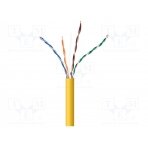 Wire; U/UTP; 4x2x24AWG; 5e; solid; CCA; PVC; yellow; 305m; Cablexpert UPC-5004E-SOL-Y GEMBIRD
