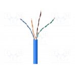 Wire; U/UTP; 5e; solid; CCA; 4x2x24AWG; PVC; blue; 305m; Øcable: 5.4mm UPC-5004E-SOL-B GEMBIRD