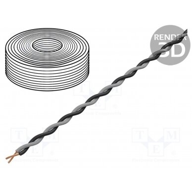 Wire: assembly; Core: stranded; Ext.dimensions: 2x1.4mm; -20÷70°C TAS-TSK1130-BK/GY TASKER