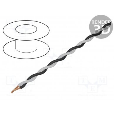 Wire: assembly; Core: stranded; Ext.dimensions: 2x1.4mm; -20÷70°C TAS-TSK1130-WH/BK TASKER