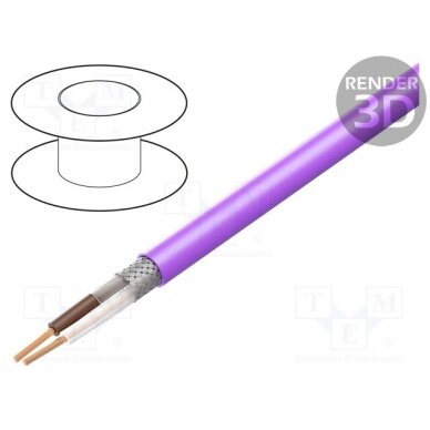Wire; CAN bus; 1x2x0,75mm2; stranded; Cu; PVC; violet; 300V; none CANBUS-1X2X0.75-IN HELUKABEL 1
