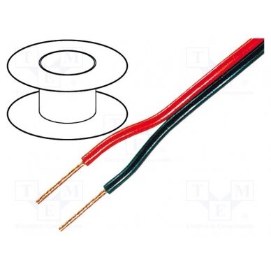 Wire: loudspeaker cable; 2x0,35mm2; stranded; OFC; black-red; PVC TAS-C101-0.35 TASKER