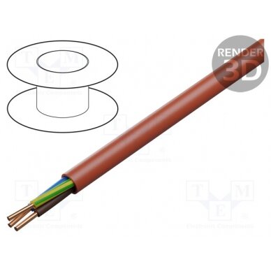 Wire: mains; HLGs; Insulation: LSZH; Colour: red; Core: Cu; Cores: 3 HLGS-3X1 TECHNOKABEL 1