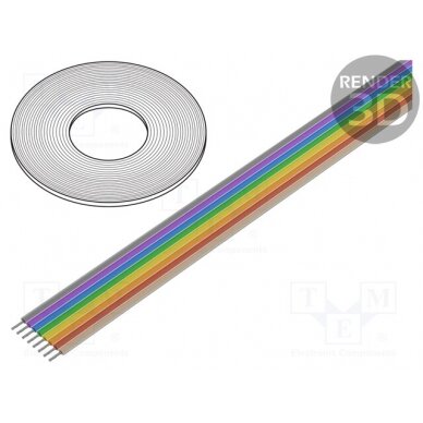 Wire: ribbon; 1.27mm; stranded; Cu; 8x28AWG; unshielded; PVC; 300V DS1058-08M28 CONNFLY 1