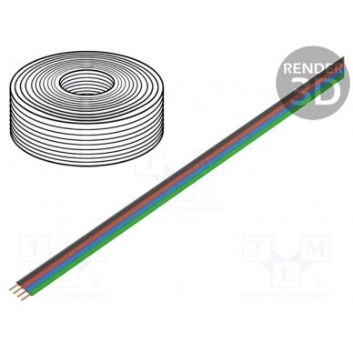 Wire: ribbon; FBK Toy; 4x0.25mm2; stranded; Cu; PVC; 100V; 5m D-419-005 DONAU ELEKTRONIK 1