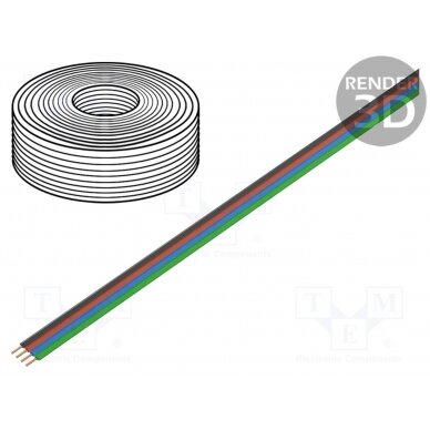 Wire: ribbon; FBK Toy; 4x0.25mm2; stranded; Cu; PVC; 100V; 5m D-419-005 DONAU ELEKTRONIK