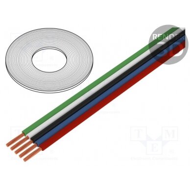 Wire: ribbon; stranded; Cu; 5x0,35mm2; unshielded; PVC; 150V; 50m 5.2.147 TECHNOKABEL 1
