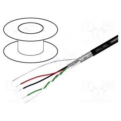 Wire; USB 2.0; 1x2x0,14mm2,2x0,22mm2; stranded; OFC; black; 100m TAS-TSK1160 TASKER