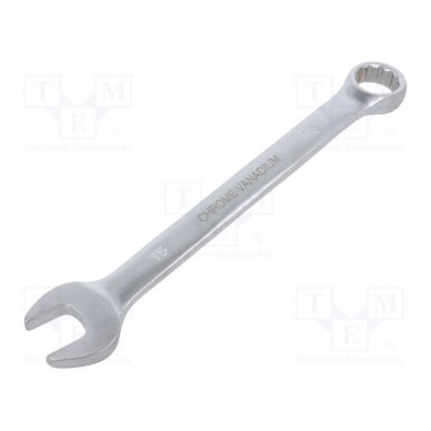 Wrench; combination spanner; 15mm; Chrom-vanadium steel; satin PG-T107 PG TOOLS 1